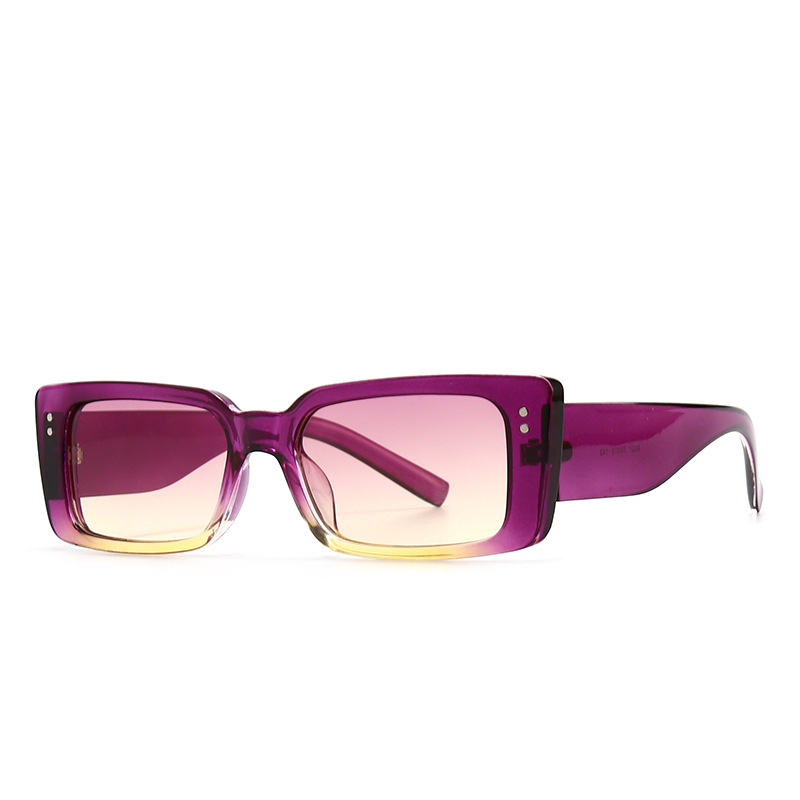 new modern retro square frame narrow rivet sunglasses INS style street photography big-name sunglasses 321_autovado.com