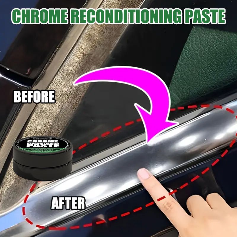Ryekew Car Door And Window Metal Polishing Bright Strip Paste Chrome Parts Repair Refurbishment Agent_autovado.com