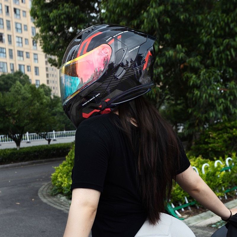 Orz Motorcycle Men's And Women's Uncovered Helmet, Dual Mirror Winter Tail Wing, Semi Full Coverage, All Season_autovado.com