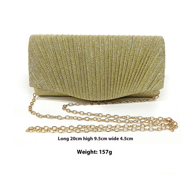 Andralyn Women's Shiny Pleated Dinner Bag Detachable Chain Strap Handbag Wedding Engagement Party Date Party Formal Dress for Ladies_autovado.com