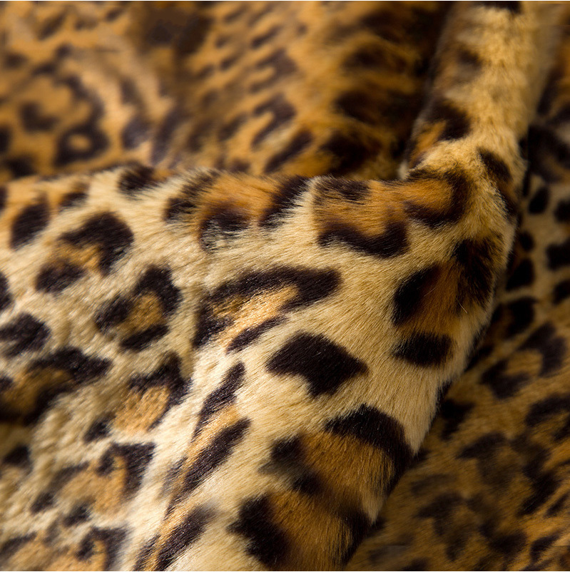 Women's fur coat women's mid-length suit collar sexy leopard print coat_autovado.com