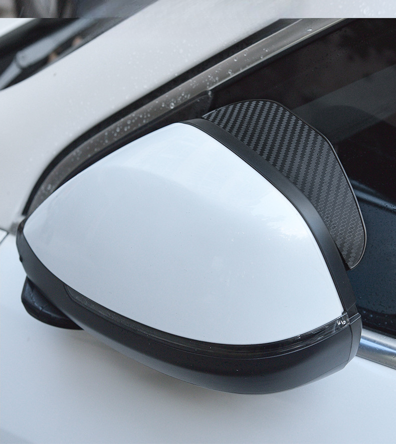 Car With Thickened Carbon Fiber Texture Eyebrows, Rearview Mirror Rain Shield_autovado.com