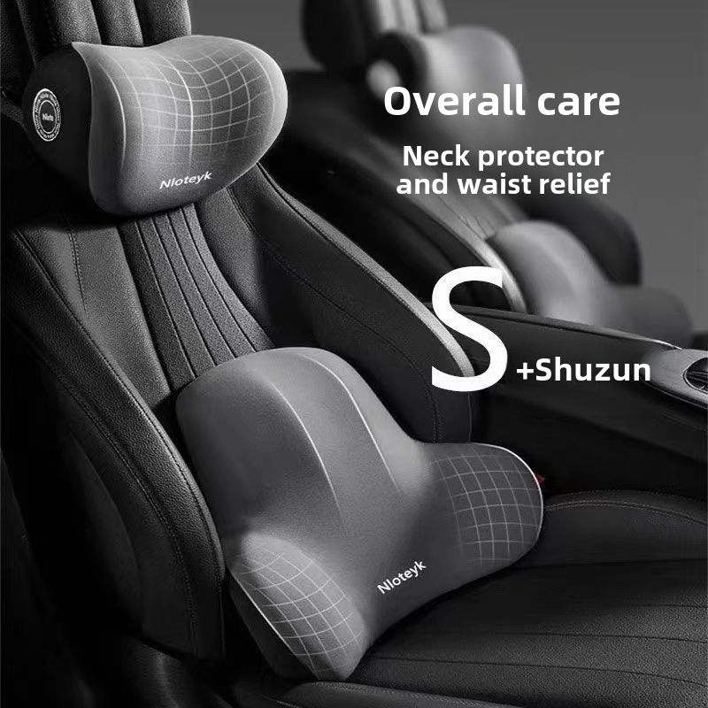 Logo Customized High-end Car Small Headrest Lumbar Support Memory Foam Cushion Lumbar Cushion Backrest Lumbar Pillow Car Neck Support_autovado.com