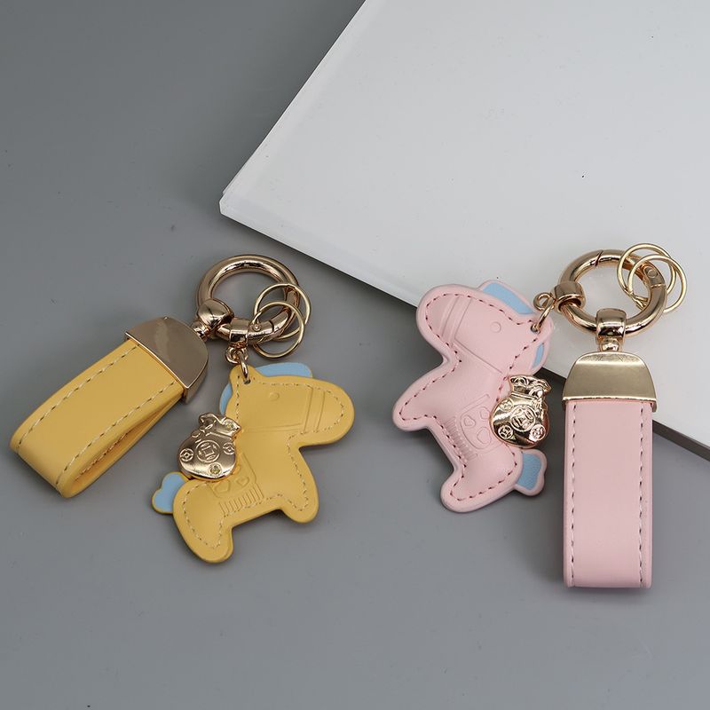 Immediately Get Rich Bracelet Keychain Leather Cartoon Pony Pendant Couple Bag Net Celebrity Car Keychain_autovado.com