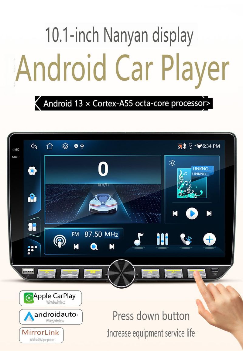 10.1" 8-Core 4G Android Car Stereo With Wireless CarPlay - HD Touchscreen GPS Navigation System & Backup Camera, Bluetooth 5.0 Support Android Auto_autovado.com