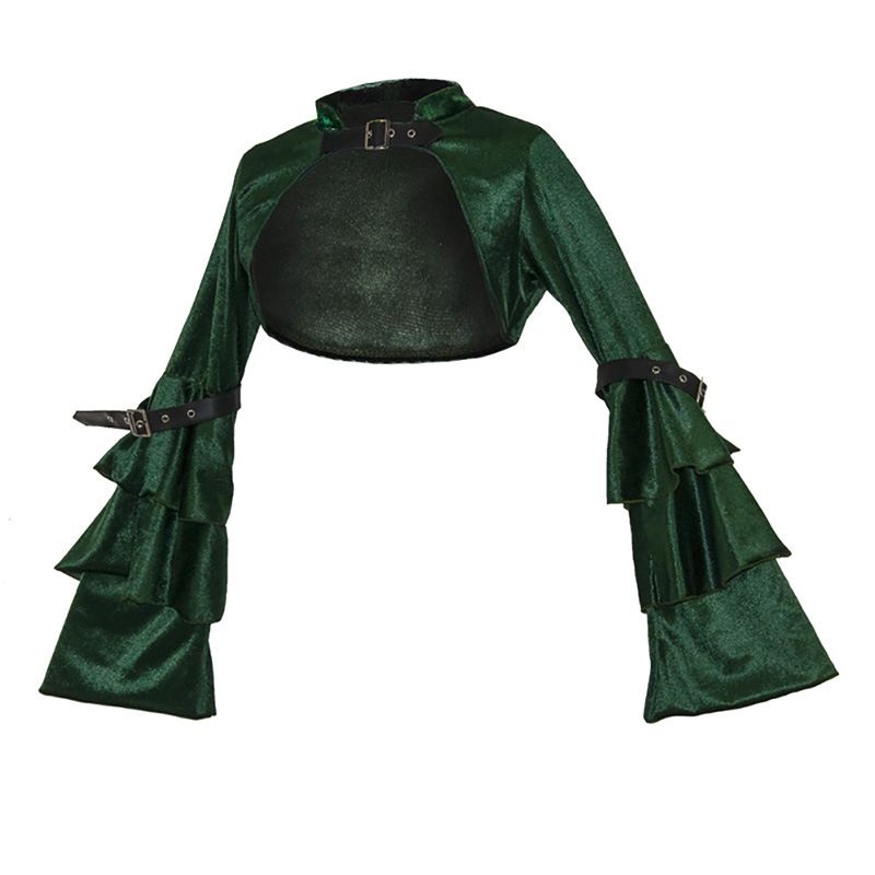 Women's Clothing Short slim dress coat Women's long sleeved small cape waistcoat Spring and autumn casual velvet small outerwear top_autovado.com