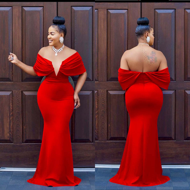 Women's Clothing fashion women's solid color one-shoulder deep V backless fishtail dress_autovado.com