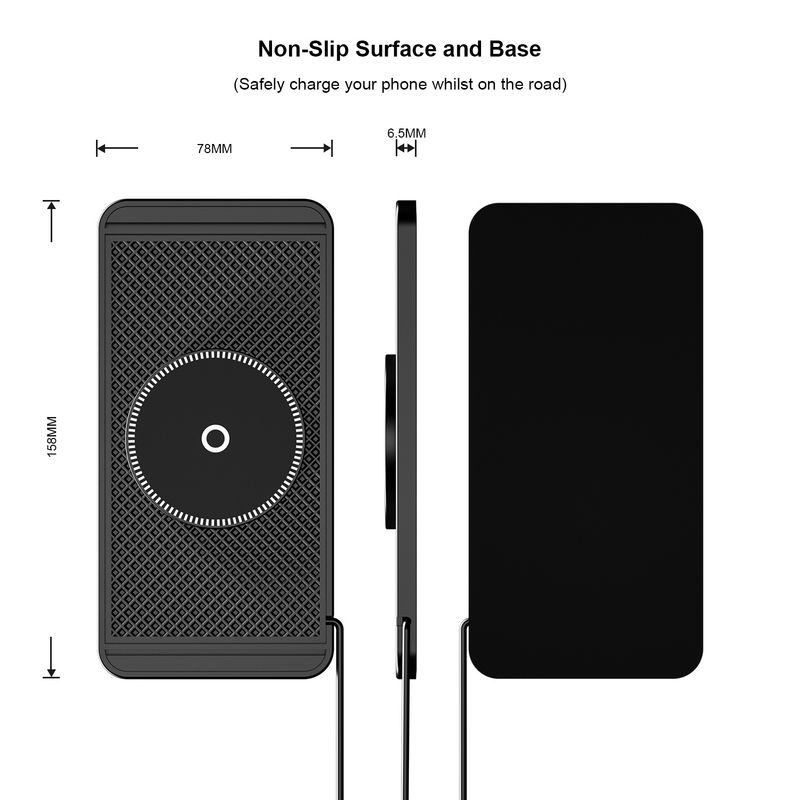 D10Mag Car Wireless Charger With Anti-Slip Mat For Magnetic Phones_autovado.com