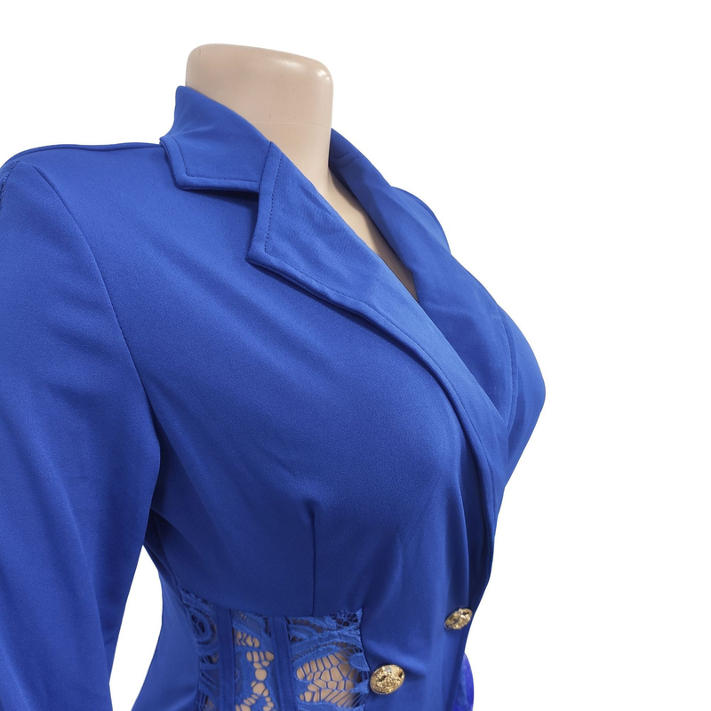 Women's fashion women's V-neck long-sleeved double-breasted tassel openwork dress_autovado.com