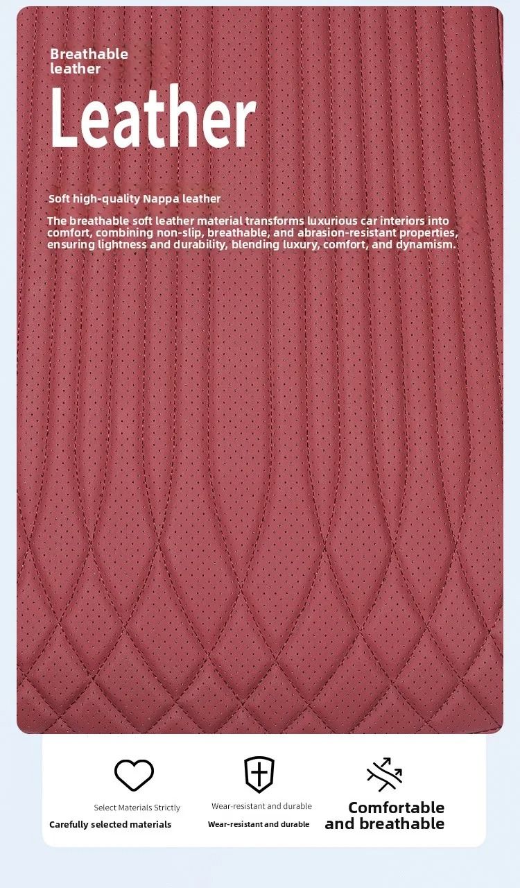 New Breathable Nappa Leather Non-slip Car Sponge High Rebound Pad Cushion Four Seasons Universal Auto Seat_autovado.com