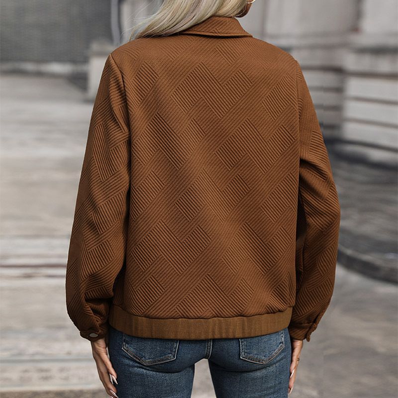 Women's Clothing lapel cardigan autumn new retro Maillard jacket coat_autovado.com