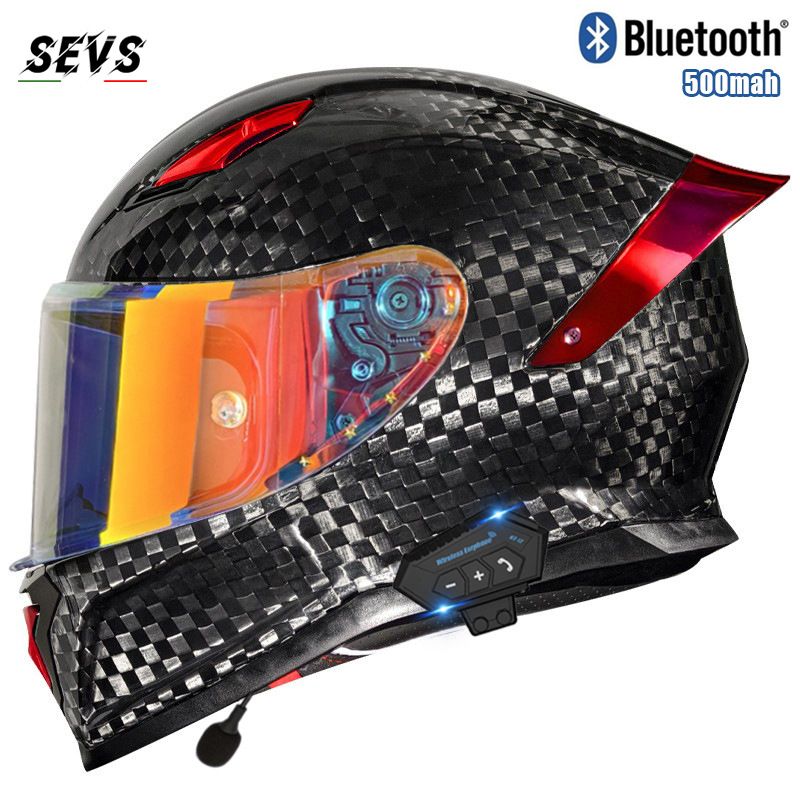 DOT-Certified Carbon Fiber Full-Face Motorcycle Helmet – Ultra-Lightweight 3K/12K/Forged Carbon With Bluetooth, All-Season Riding Protection (M-XXL)_autovado.com