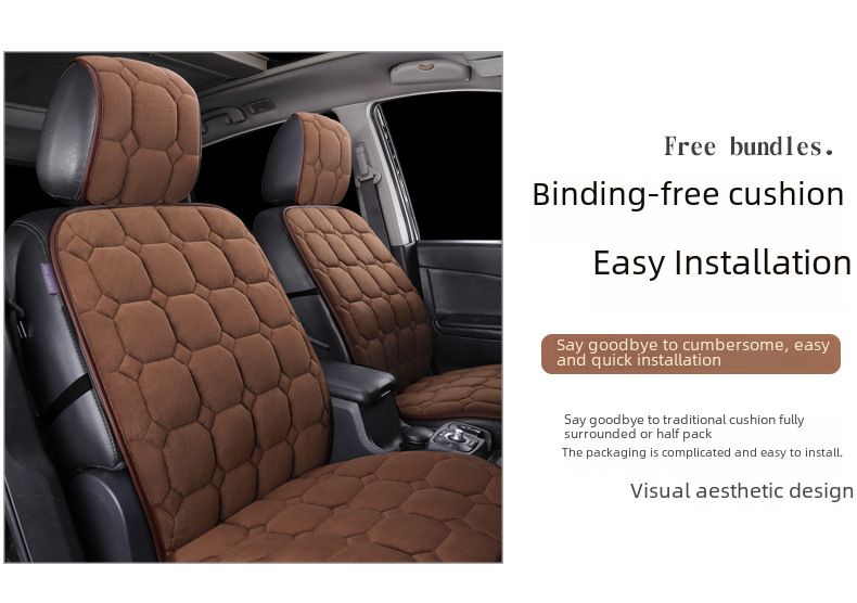 plush front single seat car seat cushion warm breathable bus car seat universal_autovado.com