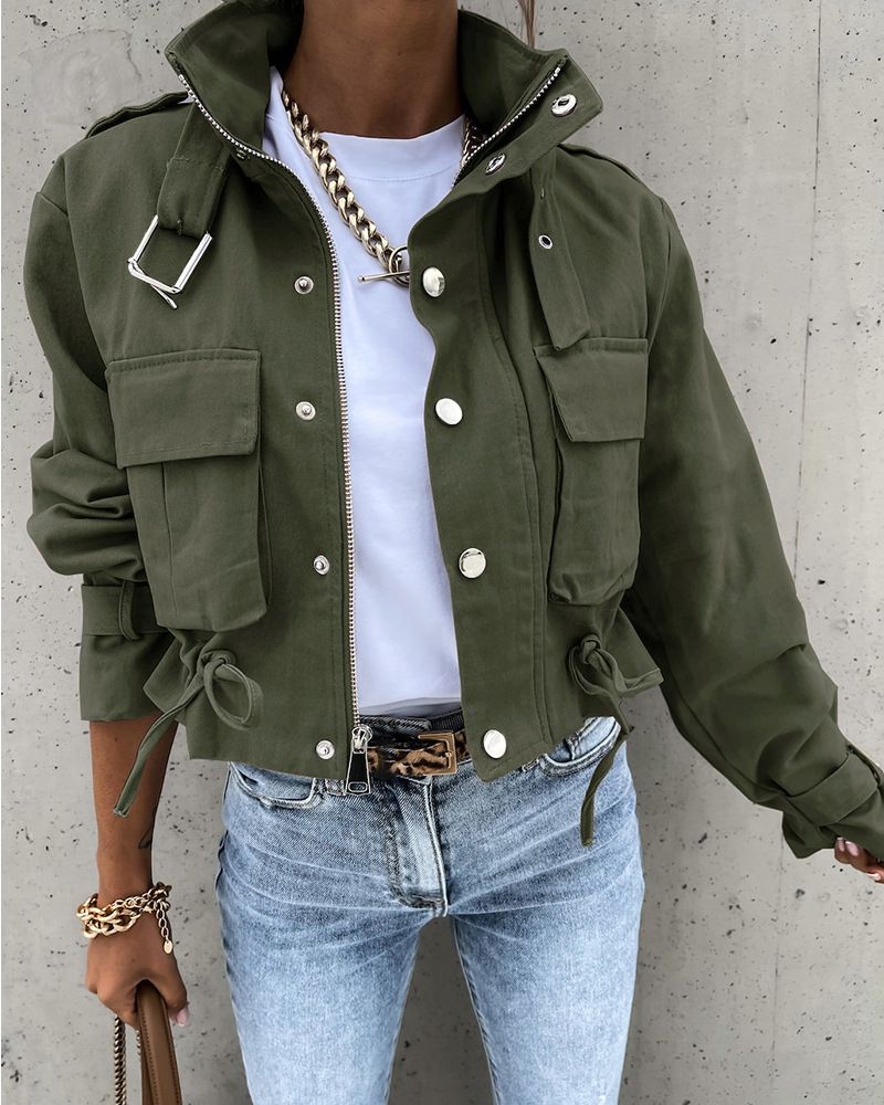Women's Clothing autumn and winter new motorcycle jacket coat short tops _autovado.com