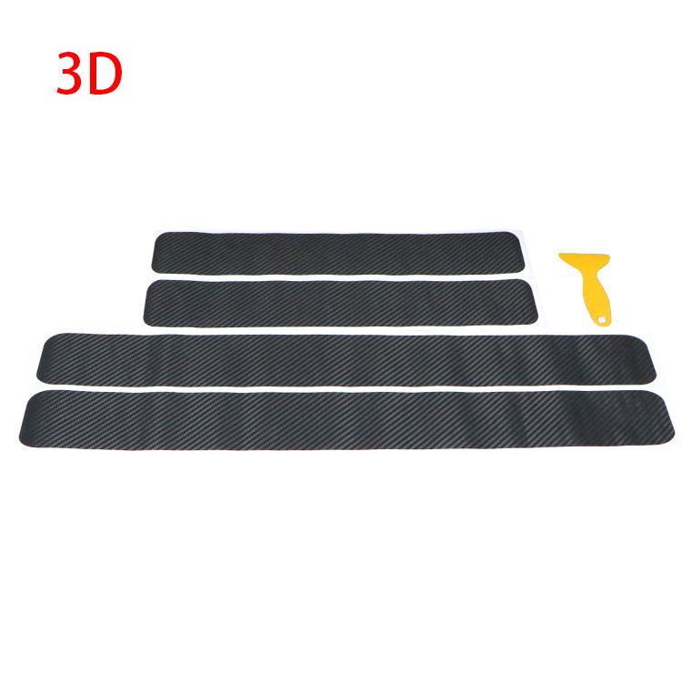 Universal Sill Door Anti-Kick Protection Strip Car Sticker 3D 4D Carbon Fiber Film_autovado.com