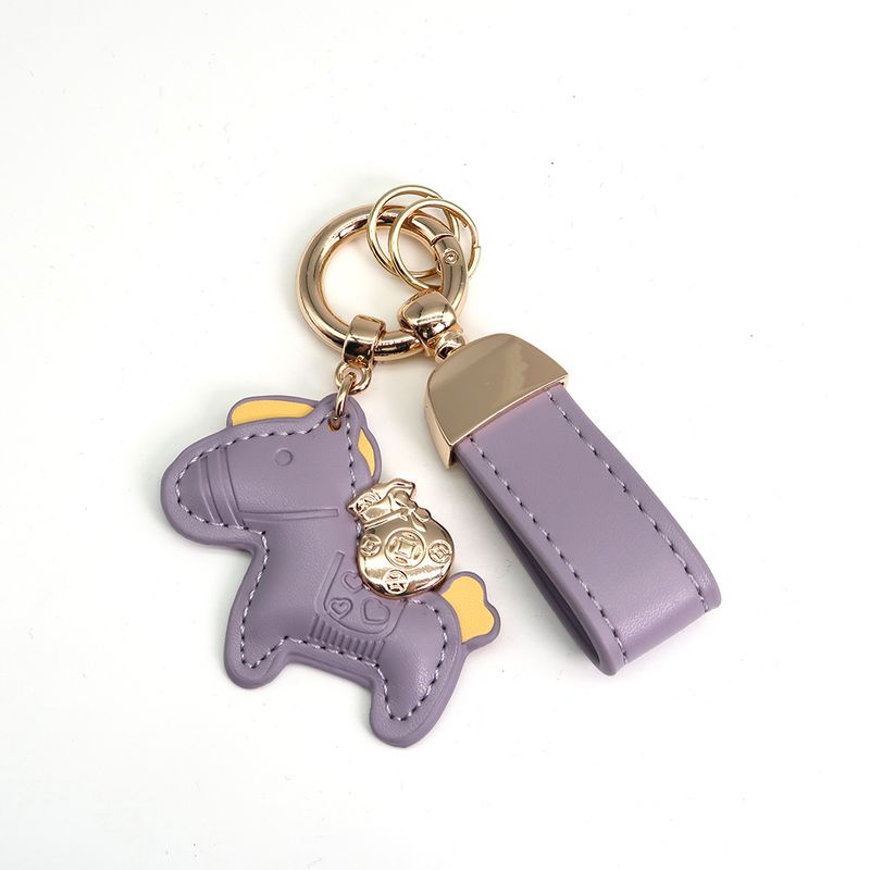 Immediately Get Rich Bracelet Keychain Leather Cartoon Pony Pendant Couple Bag Net Celebrity Car Keychain_autovado.com