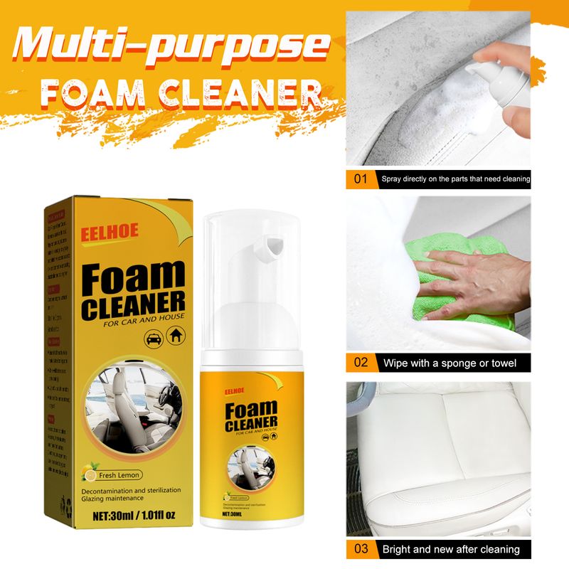 Multifunctional Foam Cleaner Car Interior Decontamination Seat Steering Wheel Cleaner_autovado.com