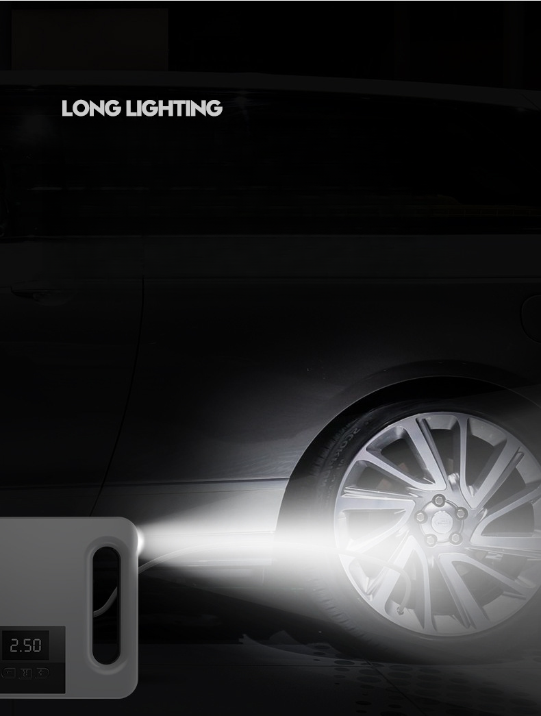 Car mounted intelligent digital display 12V vehicle multifunctional portable inflation pump tire pressure detection LED_autovado.com