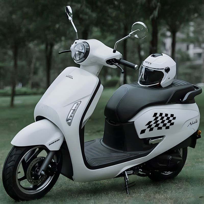 Suitable For Honda Ns125la With Black And White Grid Sports Style Electric Vehicle Decoration Scratch Cover Stickers On_autovado.com