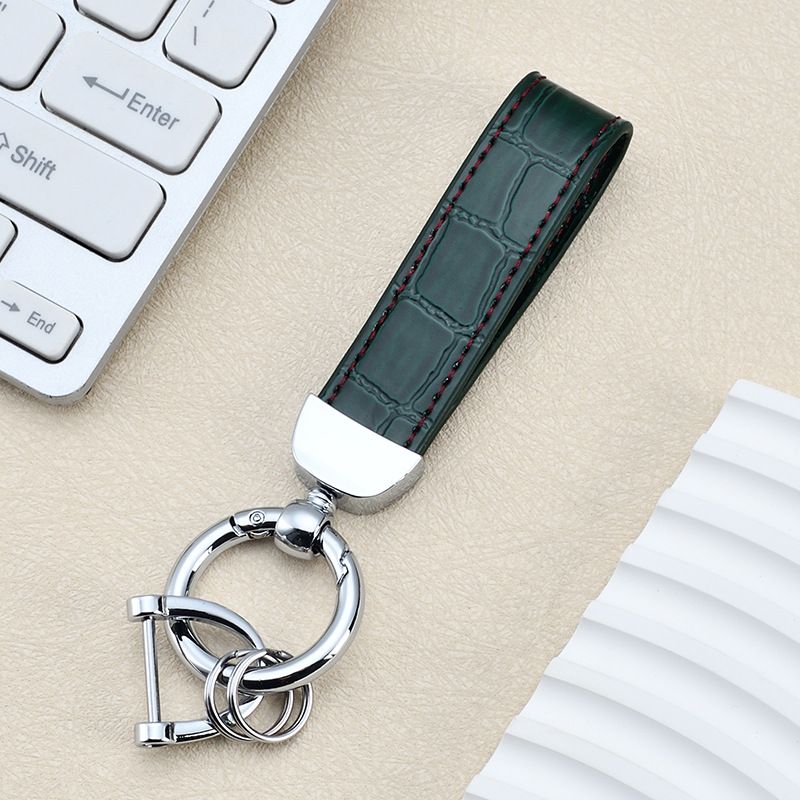 Fashion High End Car Anti Lost Key Ring Simple Leather Key Chain Pendant Creative Couple Business Key Chain_autovado.com