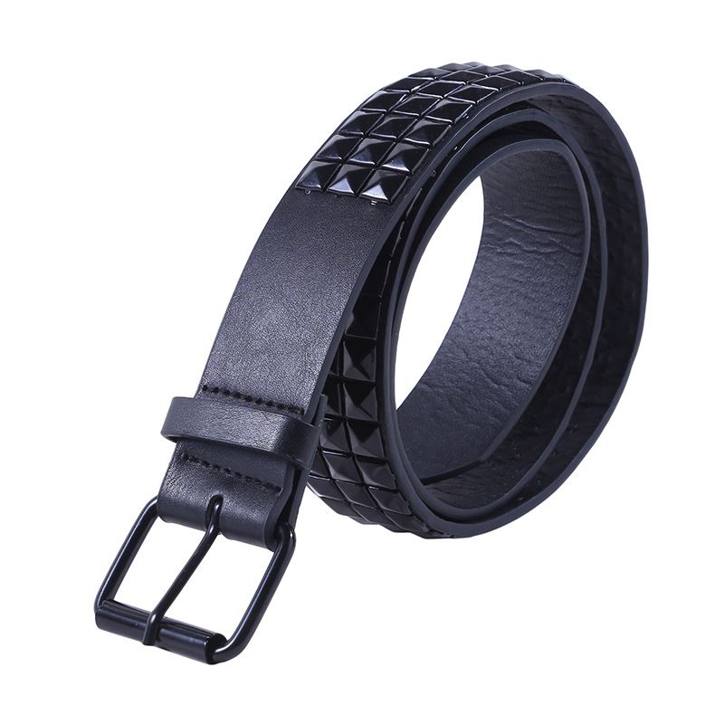 HOT Shiny Pyramid Fahion Rivet Men&Women' Studded Belt Punk Rock With Pin Buckle Hardware Jean Deigner Female Wait_autovado.com