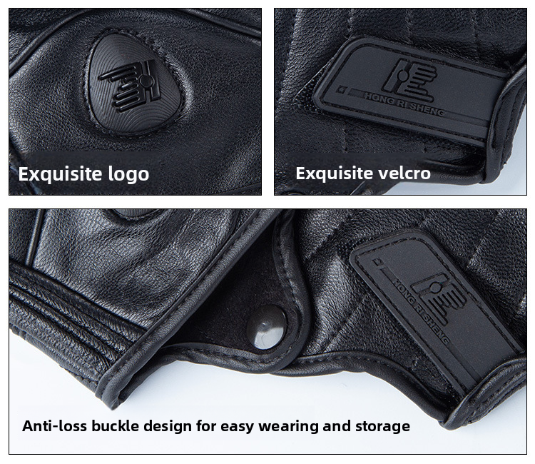 Motorcycle Genuine Leather Gloves Autumn Winter Men Women Sheepskin Protective Anti-Slip Outdoor Motorbike Riding_autovado.com