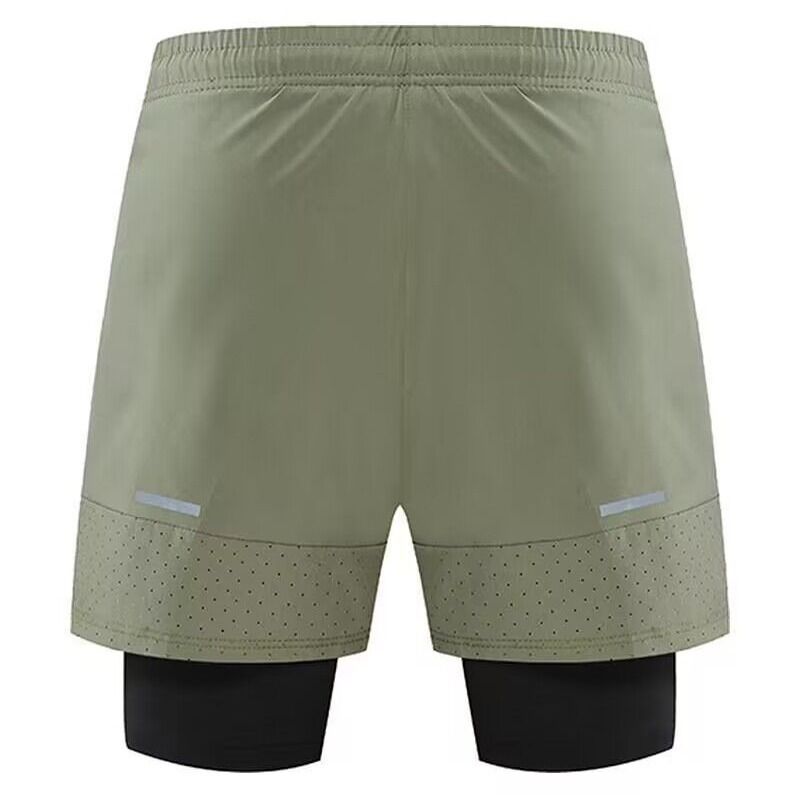 Men's Clothing Two-Piece Sports Shorts Training Pants Fitness Running Marathon Shorts Foot Blue Shorts_autovado.com