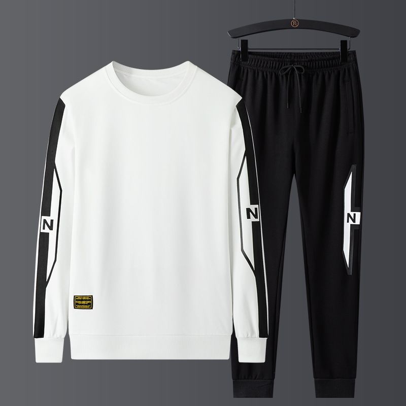 Men's Clothing Spring and Autumn Sports Suit Men's Fashion Brand Hooded Sweater Casual Plus Size Suit Men's Handsome Two piece Suit_autovado.com