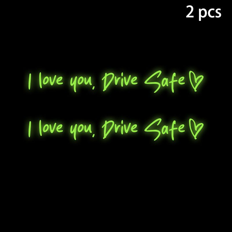2 pack drive car rearview mirror driving safety stickers English quotes stickers home life stickers_autovado.com