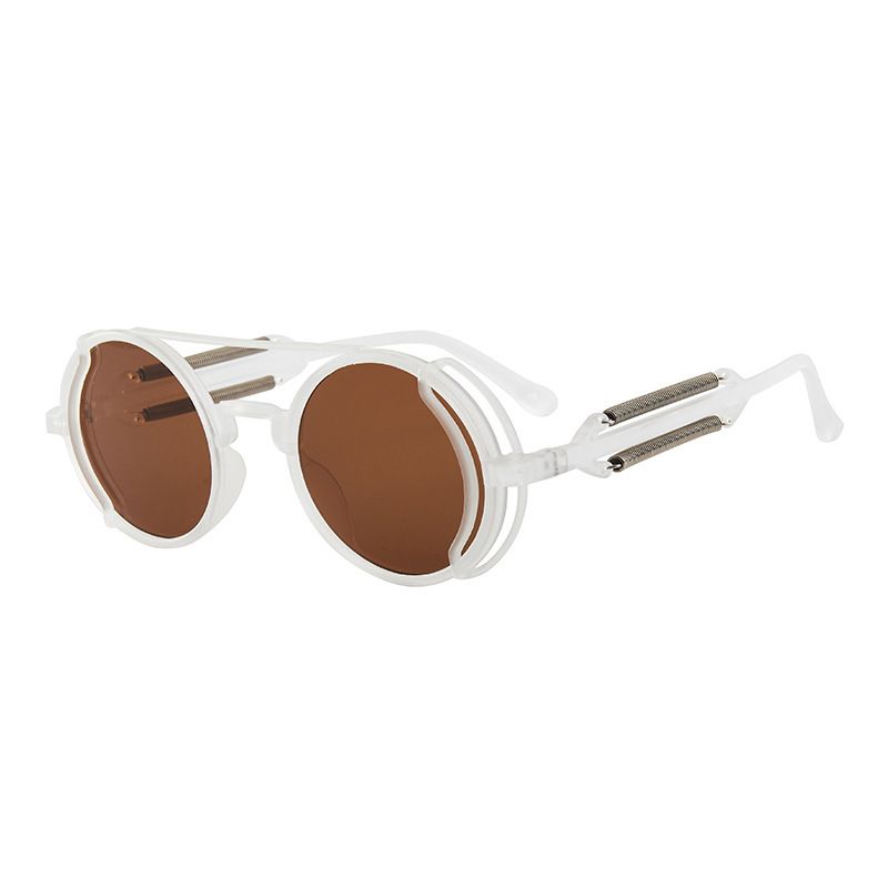 Unisex Cyberpunk trend Retro sunglasses Round sunglasses_autovado.com
