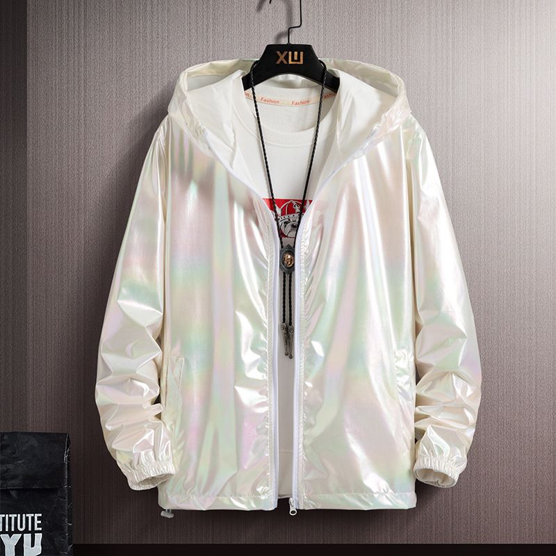 Men's Clothing for men and women in summer ins reflective shiny surface handsome couple 2024 new colorful sun protection clothing_autovado.com