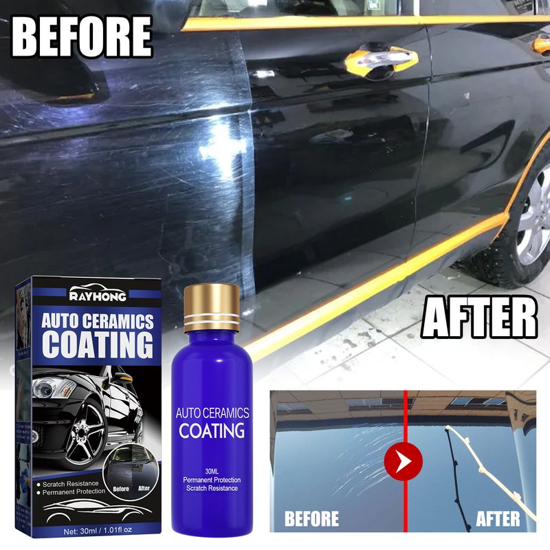 Rayhong 3pcs/set Auto Ceramics Coating, Clean Decontamination Waterproof Dustproof Scratch Repair Paint Maintenance Renovation Coating Solution_autovado.com