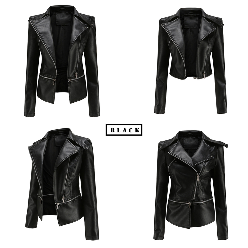 Women's Clothing Leather Jacket With Detachable Hem Fashion Casual Jacket_autovado.com