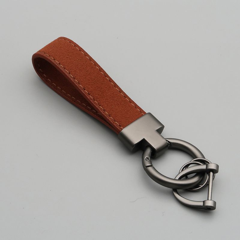 Suede Car Keychain Leather Couple Bag Pendant Men And Women Multifunctional Anti Lost Lettering Key Ring_autovado.com
