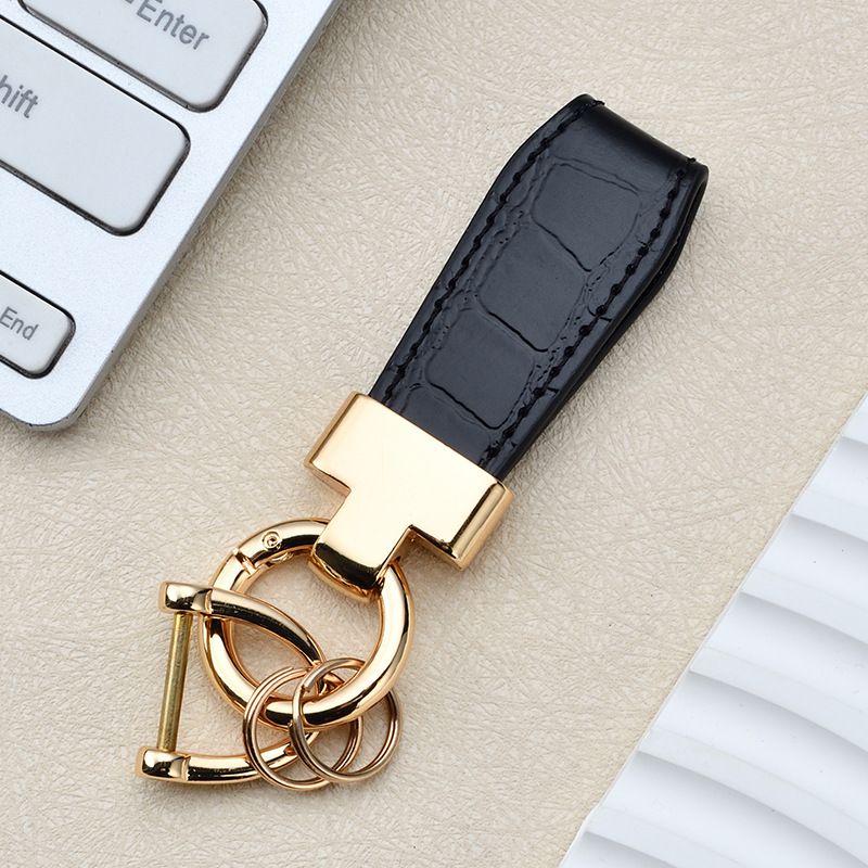 Simple Leather Bag Pendant Creative Horseshoe Buckle Leather Key Accessories New Fashion Leather Rope Car Key Chain_autovado.com