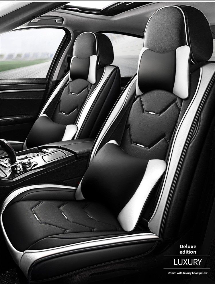 Car Cushion Four Seasons Suitable Cute All-inclusive Seat Cover Summer Full-enclosed Seat Cushion Goddess Leather Seat Cover New_autovado.com