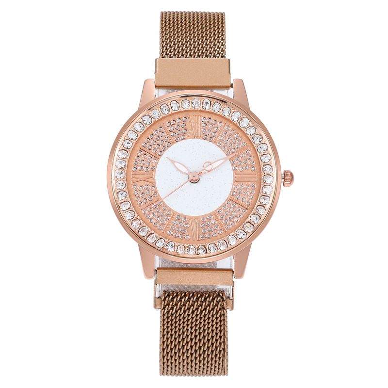 Diamond-embedded Fashion Women's Watch quartz watch lazy iron-absorbing magnetic iron-absorbing stone women's watch_autovado.com