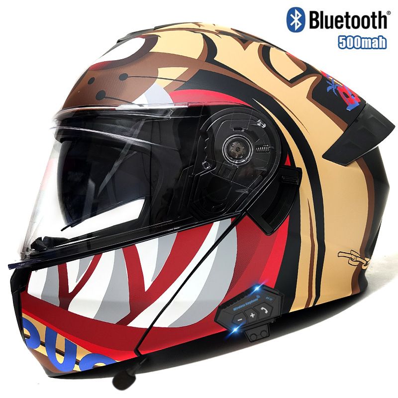 DOT & 3C Certified Modular Motorcycle Helmet – Flip-Up Full Face Helmet With Bluetooth, Dual Visor & Adjustable Ventilation For Men/Women_autovado.com