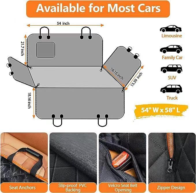 Pet Supplies Outdoor Travel Pet Travel Car Rear Seat Anti scratch Mat Oxford Cloth Waterproof Cat Car Mat_autovado.com