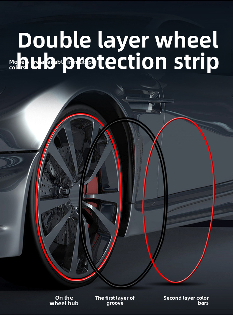 Car Decorative Double Layer Wheel Rim Protection Ring Universal Modification Tire Anti-Collision Strip_autovado.com