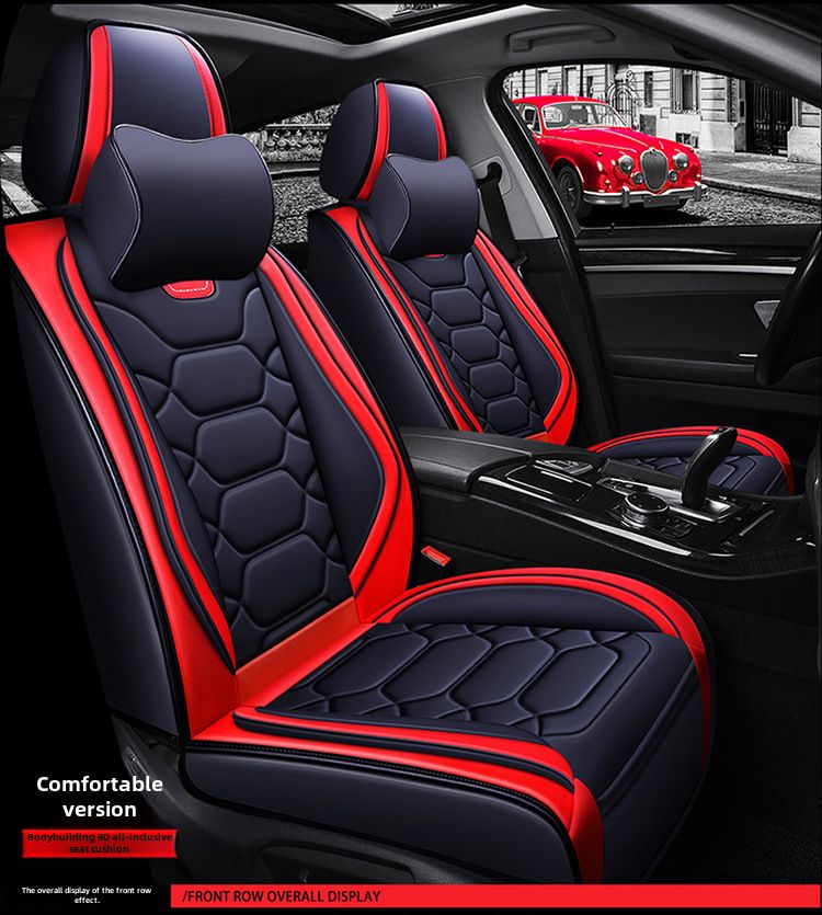 All-inclusive 9D leather car seat cover four seasons fashion sports seat cover New interior supplies_autovado.com
