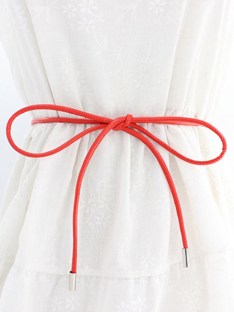 HOT New Female Chain Thin Belt Simple Decoration Tie With Dress Long Waist Rope Knotted Vintage Dresses String Waistband_autovado.com