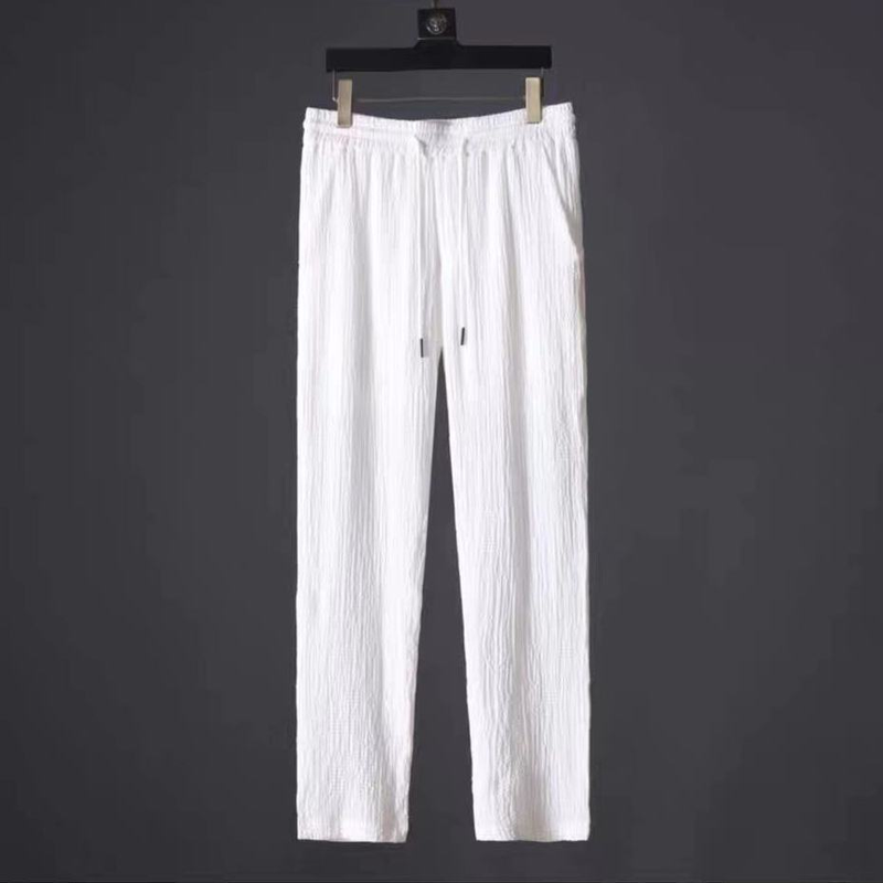 Men's Clothing White Casual Sports Suit For Men In Summer With Lapel, Fashionable, Light Luxury, Pleated Two-piece Suit, Thin And Handsome, Trendy_autovado.com