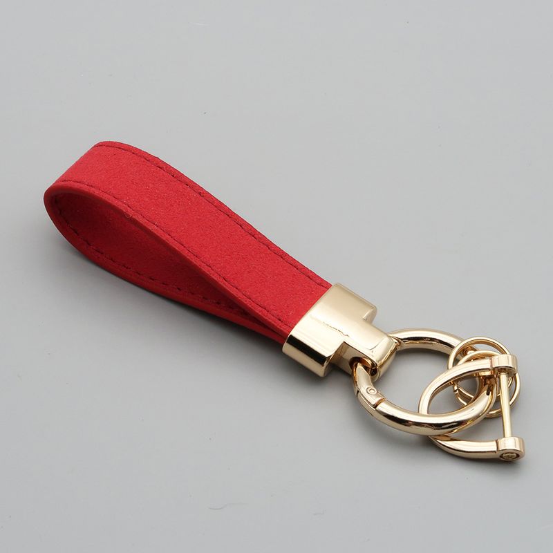 Suede Car Keychain Leather Couple Bag Pendant Men And Women Multifunctional Anti Lost Lettering Key Ring_autovado.com