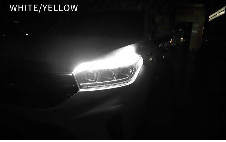 Car Ultra-Thin LED Daytime Running Guide Flowing Dual Color With Turn Signal Universal Silicone Decorative Light Strip_autovado.com