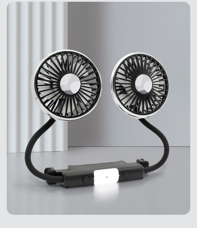 Flash F310 Dual-Head Lighted Hose Seat Fan Creative Practical Multi-Angle Car Interior Use_autovado.com