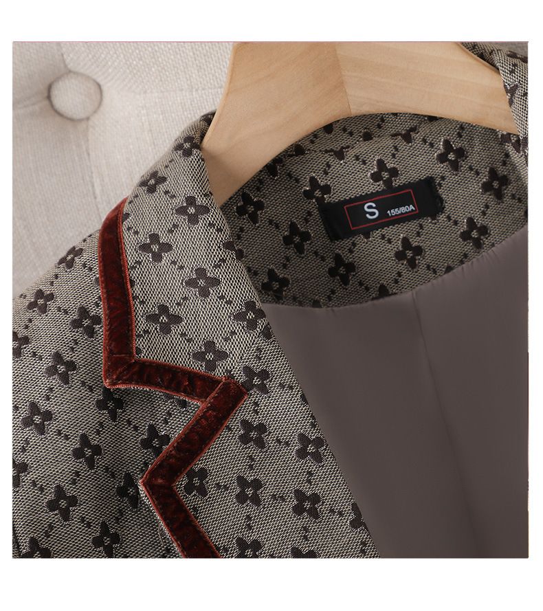 Women's Clothing Socialite elegant style suit two-piece spring and autumn printed suit _autovado.com