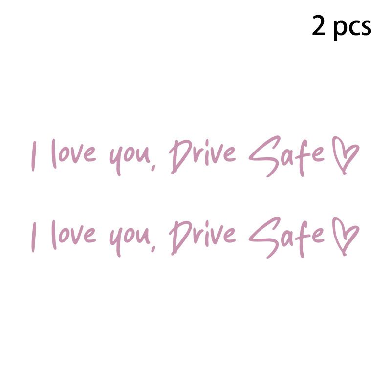 2 pack drive car rearview mirror driving safety stickers English quotes stickers home life stickers_autovado.com