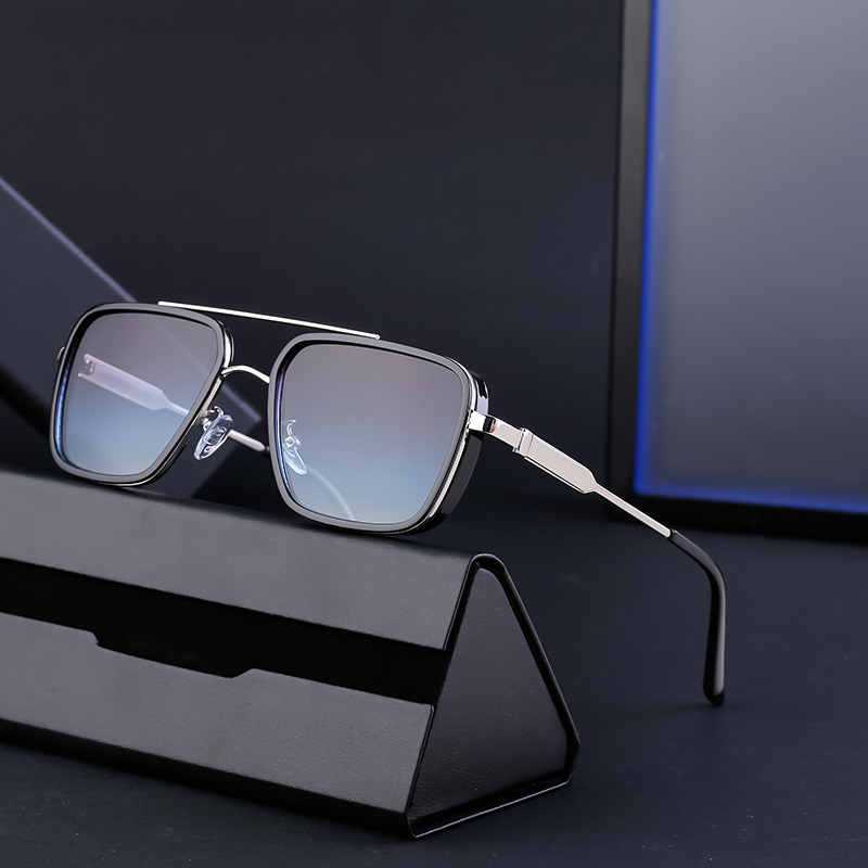 2024 New European and American Retro Punk Style Sunglasses Men's Sun Protection Square Frame Sunglasses Men's Cross-Border Wholesale Shades_autovado.com