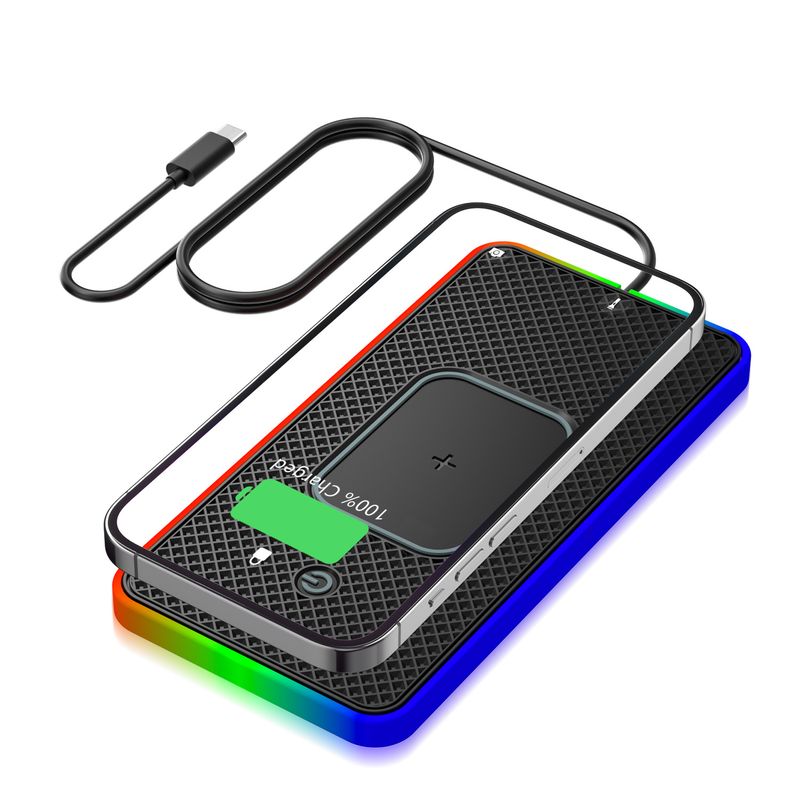D15Key Switchable RGB Ambient Light Car Phone Wireless Charger Compatible With Mercedes-Benz BMW Universal_autovado.com